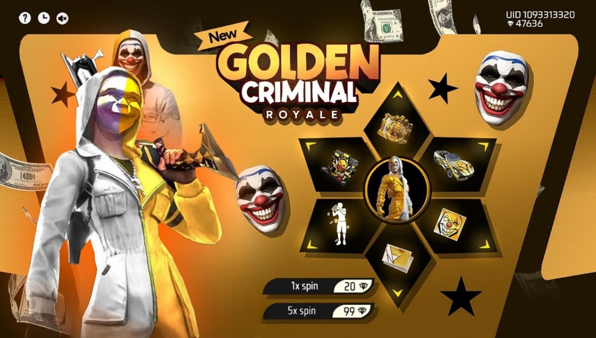 Golden Criminal Royale Event is coming to Free Fire: Get Golden Vault Glue Wall and Exclusive Rewards