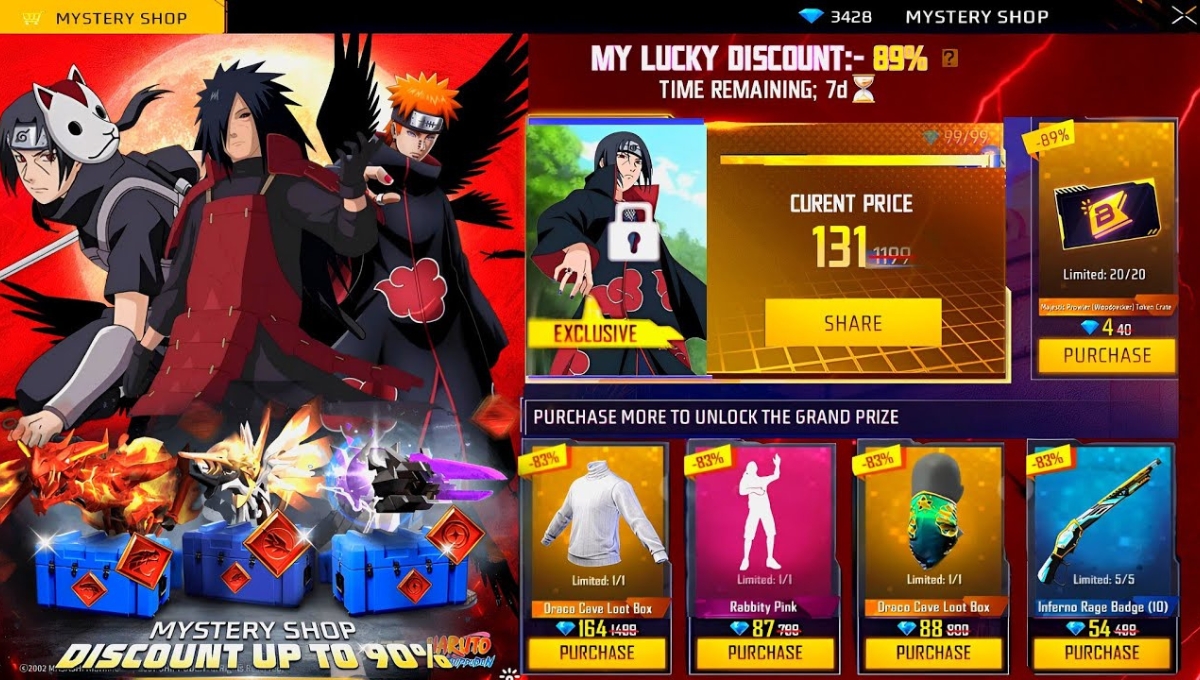 Free Fire Mystery Shop July 2025: Get awesome bundles and skins for less diamonds